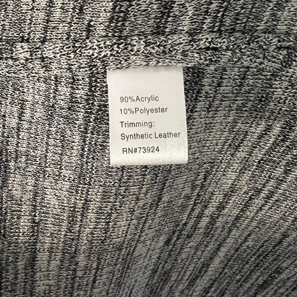 MING WANG Grey and Red Textured Jacket with Faux Leather Trim Large - Picture 8 of 11